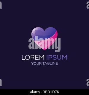 Logo heart beauty color for business Stock Vector