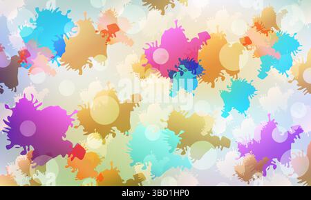 Colorful Abstract Splashes with Soft Light Effects Stock Vector