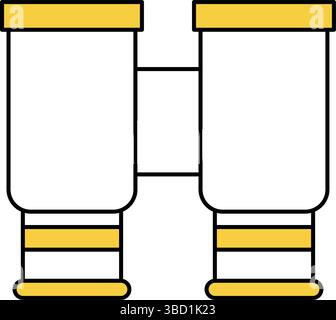 Simple line drawing icon of binoculars, Vector Illustration Stock Vector
