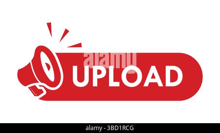 Megaphone with Upload speech bubble. Loudspeaker. Banner for business, marketing and advertising. Vector illustration. Stock Vector