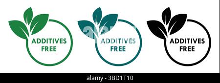 Additives free logo template illustration. Vector logo skincare cosmetic or skin and health safe product with no paraben package design Art Stock Vector