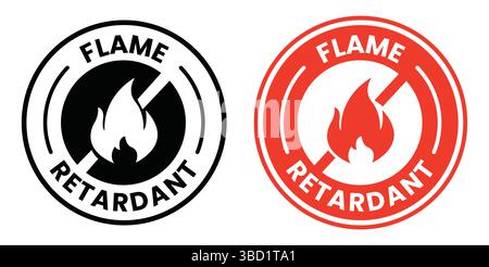 Flame Retardant Sticker or Flame Retardant Label Vector Isolated. Vector Sticker. Best Flame Retardant Label for Product Packaging Design. Stock Vector