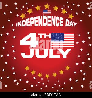 America Independence Day – 4th of July Festival Celebration Illustration Art Stock Vector