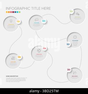 This versatile timeline infographic template provides a clean design for presenting chronological data. Use this timeline infographic to showcase hist Stock Vector