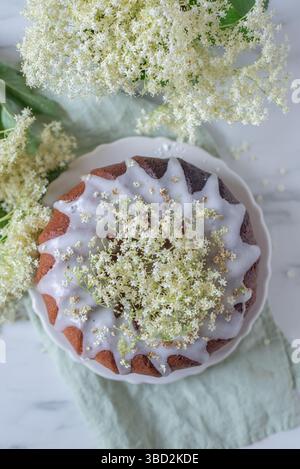 sweet home made elderflower bundt cake Stock Photo