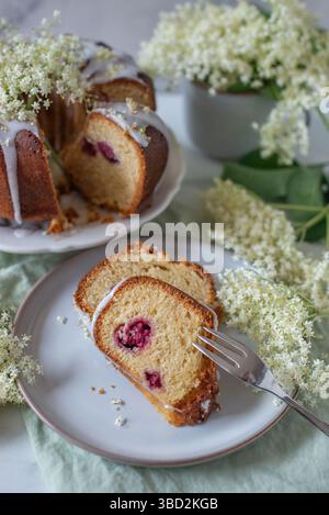 sweet home made elderflower bundt cake Stock Photo