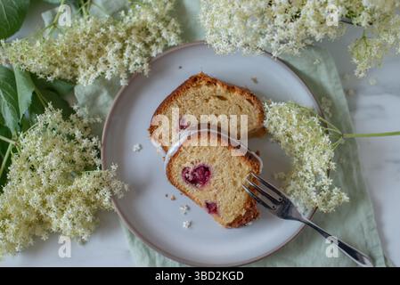 sweet home made elderflower bundt cake Stock Photo