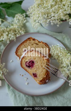 sweet home made elderflower bundt cake Stock Photo