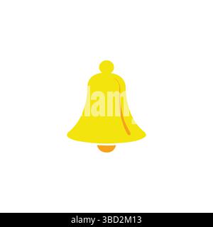 Yellow bell icon vector illustration. Notification alert symbol Stock Vector