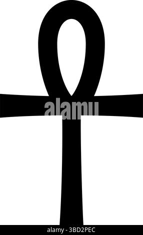 Coptic cross Ankh ancient Egyptian religious symbol icon black color vector illustration image flat style simple Stock Vector
