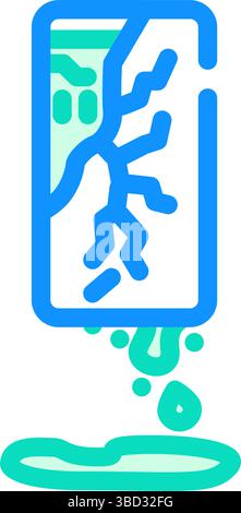 toxic chemicals leaking from e waste pollution line icon vector. toxic
