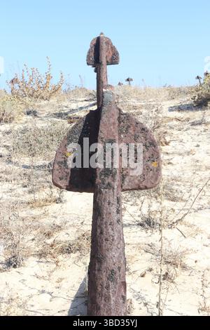 Anchor Cemetery at Praia do Barril, Tavira, Portugal Stock Photo