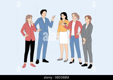 A Diverse Group of Professionals Engaged in Meaningful and Insightful Conversation Stock Vector