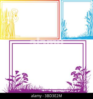 Frames Design Collection Sets Elegant Borders & Decorative Outlines for Creatives Stock Vector
