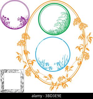 Frames Design Collection Sets Elegant Borders & Decorative Outlines for Creatives Stock Vector