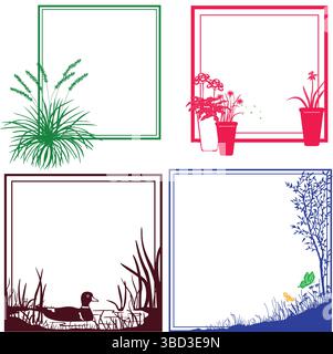 Frames Design Collection Sets Elegant Borders & Decorative Outlines for Creatives Stock Vector