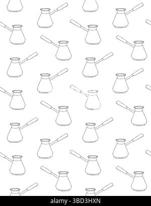 Vector seamless pattern of hand drawn sketch doodle outline coffee turk isolated on white background Stock Vector