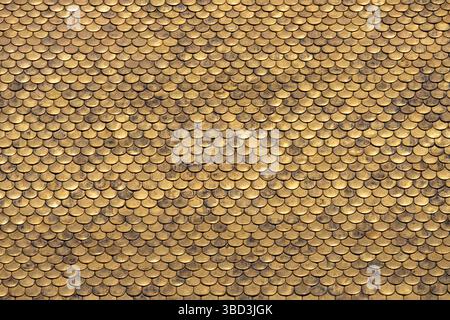 Abstract pattern with golden roof tiles Stock Photo