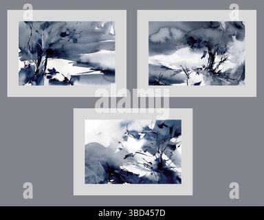 Hurricane in dark natural park, suffering from strong gusts causing branches to break Stock Vector