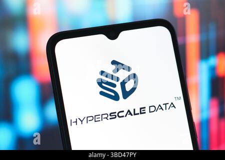 In this photo illustration, the Hyperscale Data logo is seen displayed ...