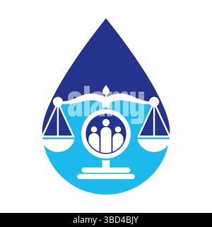 Justice people logo design vector. Law firm and people logo icon template design. Stock Vector