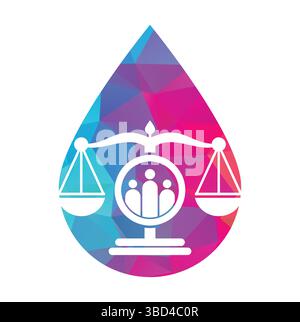 Justice people logo design vector. Law firm and people logo icon template design. Stock Vector