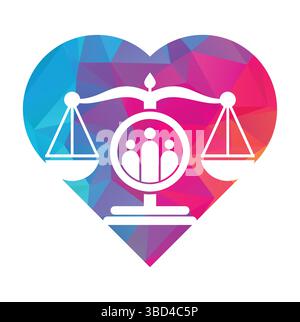 Justice people logo design vector. Law firm and people logo icon template design. Stock Vector