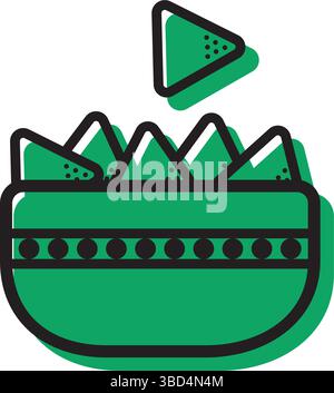 Nachos bowl icon. Vector Stock Vector