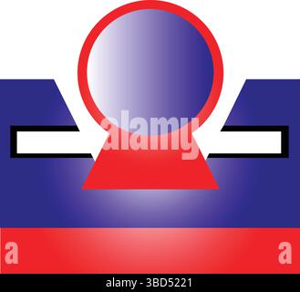 Modern Abstract Vector, Red and Blue Geometric Composition, Glossy Digital Art Illustration Stock Vector