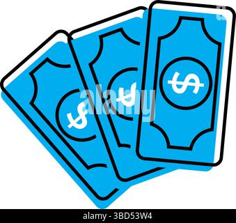 dollar bills cash money icon image Stock Vector Image & Art - Alamy