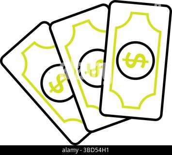 Dollar bills icon in outline style Stock Vector Image & Art - Alamy
