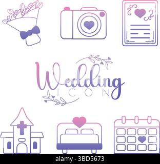 Pastel wedding elements. Vector Stock Vector