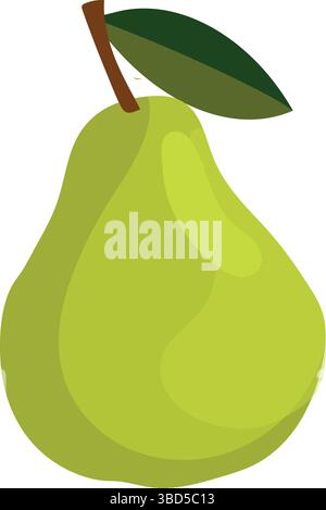 Fresh pear with green leaf illustration Stock Vector Image & Art - Alamy