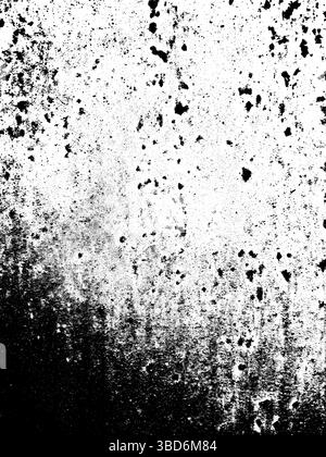 Abstract grunge texture background with heavy black and white rusty corrosion effect, distressed grainy surface, showing a mottled pattern of varying Stock Photo