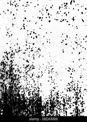 High resolution image showcasing a heavy rusty corrosion grunge texture. The texture is predominantly black and white, with varying shades of gray dep Stock Photo