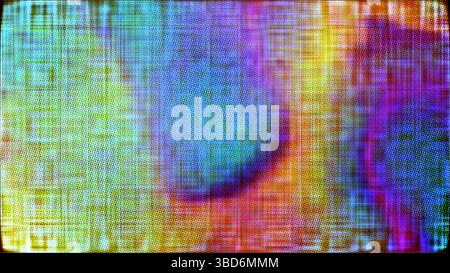 A vibrant and colorful abstract pattern created with a grid of pixels in various shades, showcasing a blend of bright hues. The image features a playf Stock Photo