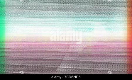 A visually striking digital glitch art piece featuring a range of colors, lines, and patterns creating an abstract, distorted effect. The image evokes Stock Photo