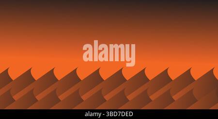 Abstract 3D orange cubes forming a geometric stepped pattern with deep shadows and contrast Stock Vector