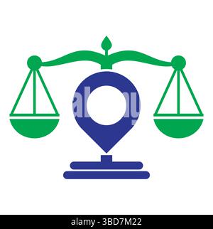 Justice point logo vector template. Creative Law Firm logo design concept. Stock Vector