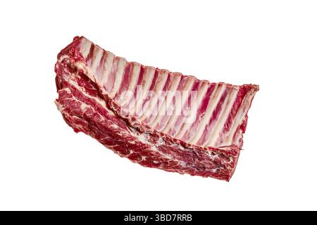 Fresh raw rack of lamb isolated on white background Stock Photo