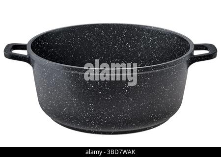 Empty pot with stone non-stick granite coating Stock Photo