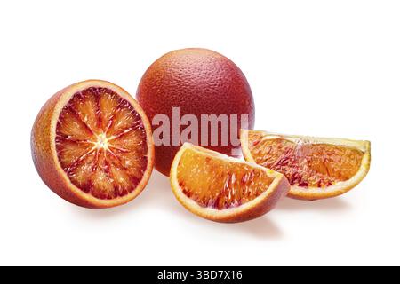 Blood orange isolated on white with clipping path and full depth of field Stock Photo
