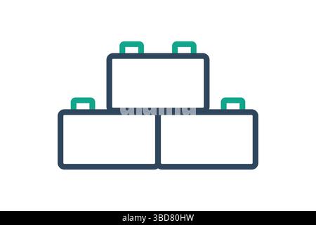 Building block icon. line icon style. icon related to brand foundation. business elements vector illustration Stock Vector