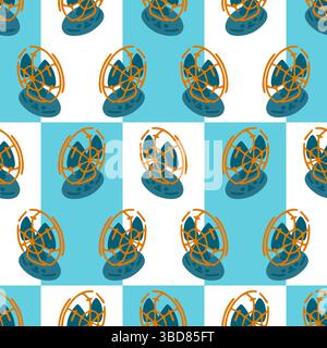 Electric Fan Seamless Pattern Design Stock Vector