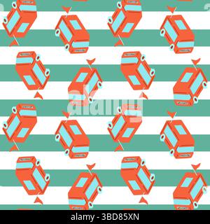Food Truck Seamless Pattern Design Stock Vector