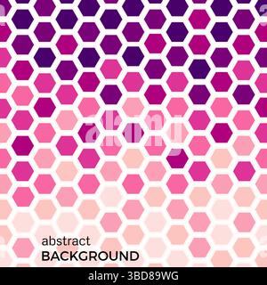 Abstract background with pink hexagons elements.  Vector illustration. Stock Vector