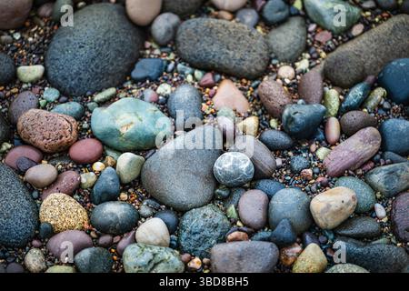 Multi-colored Stones on Bay of Fundy Beach Stock Photo