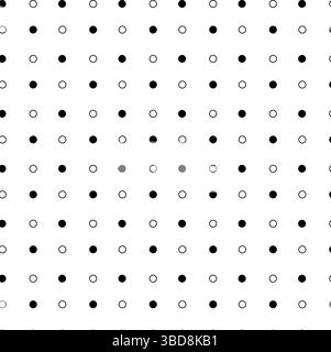 Circles round polka dots Seamless pattern. Vector graphic line illustration. Black and white Banner, poster, wrapping paper, sticker, print, modern te Stock Vector