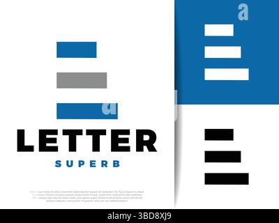 Initial Letter E Stairs Icon Illustration Design Stock Vector