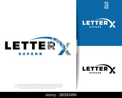 Initial Letter X Swoosh Icon Illustration Design Stock Vector